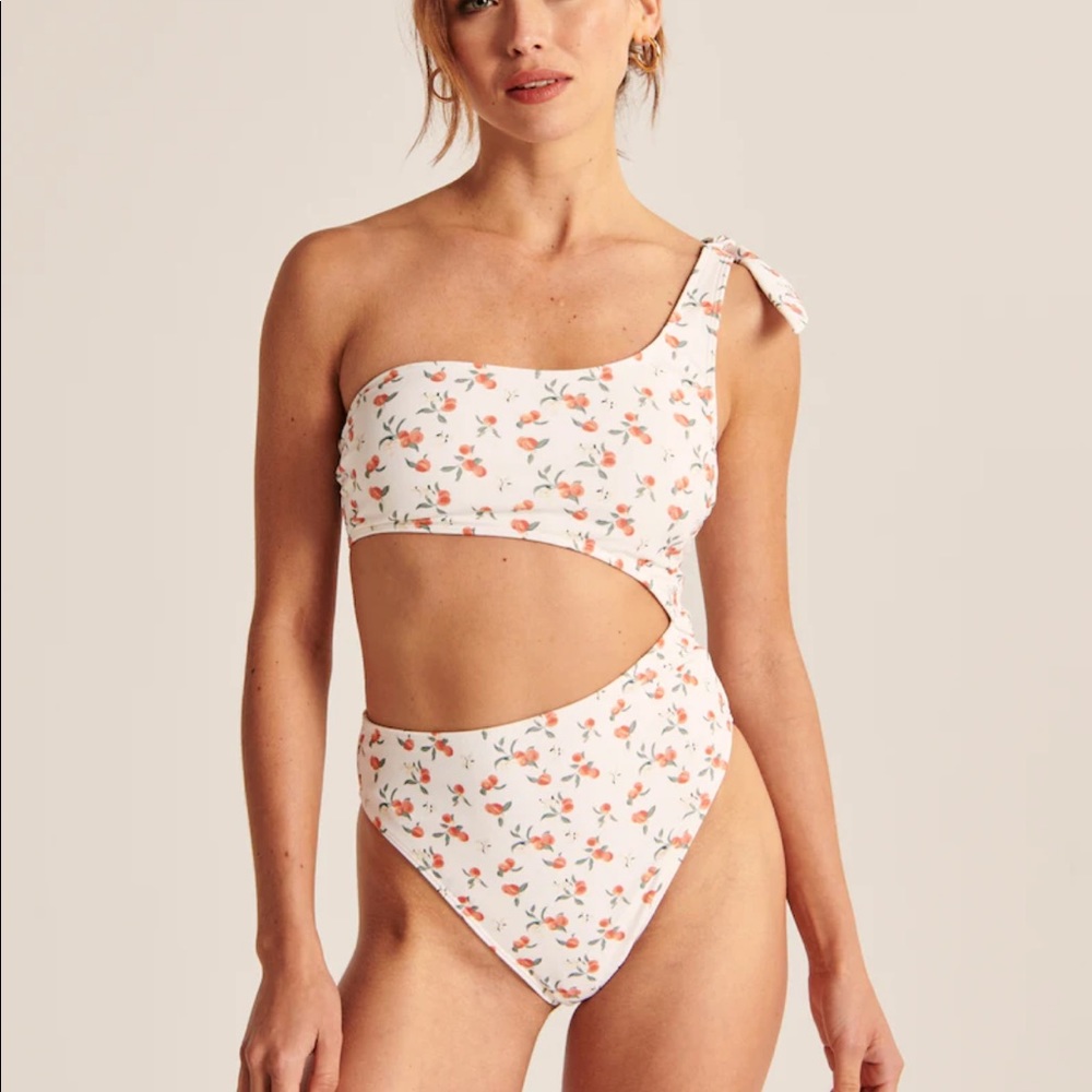 Abercrombie one-shoulder cutout one-piece swimsuit